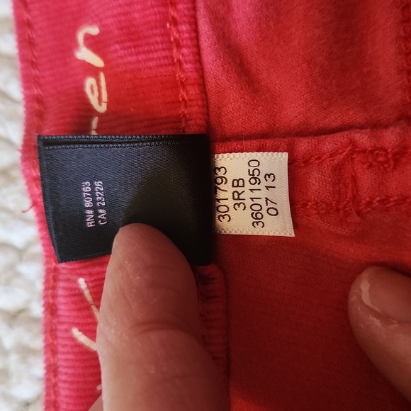 Victoria's Secret VS Siren Strawberry Red Corduroy Low-rise Tapered Leg Jegging - Picture 10 of 11